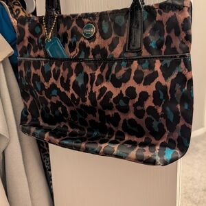 Leopard Print Coach Tote Bag